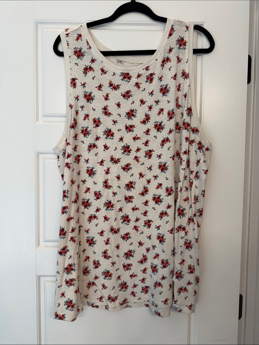 torrid Cream Tank Top with Red Floral Print